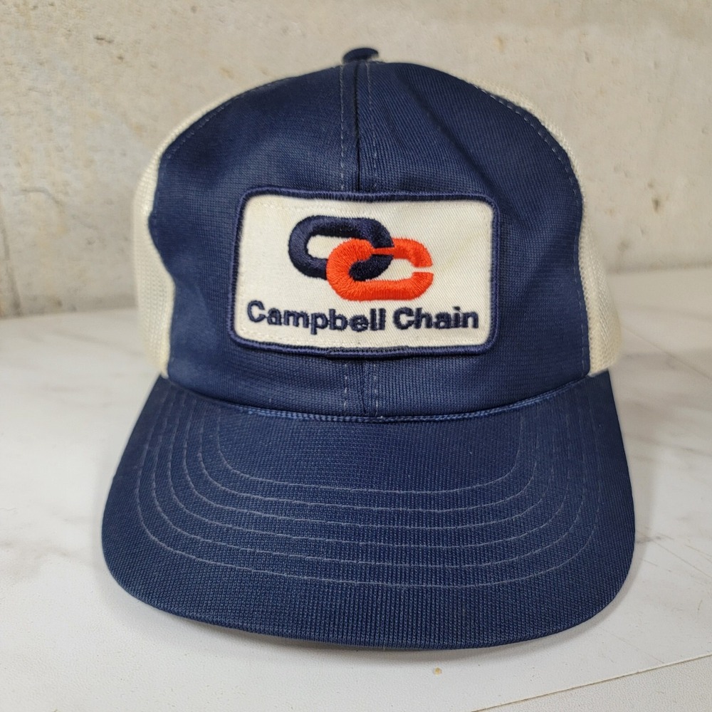 Campbell Chains Patch Hat Cap Car‎ Dealer Mesh Snapback Trucker Blue